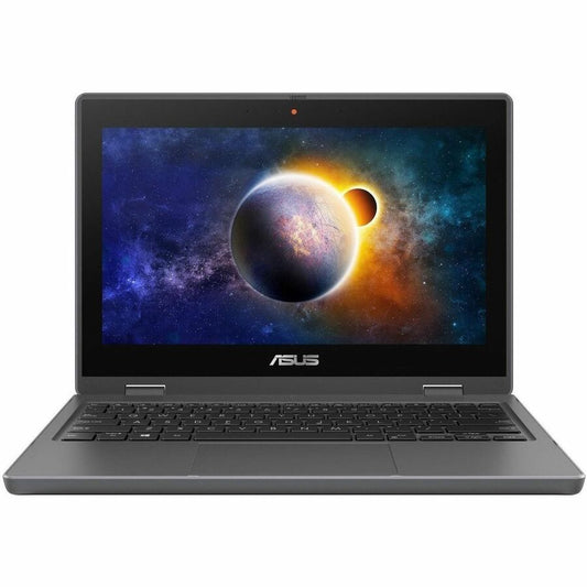 Asus BR1100F BR1100FKA-EN61T-CB Ordinateur portable convertible 2 en 1 à écran tactile 11,6" - HD - Intel Pentium Silver N6000 - 8 Go - Mémoire flash 128 Go - Gris foncé BR1100FKA-EN61T-CB