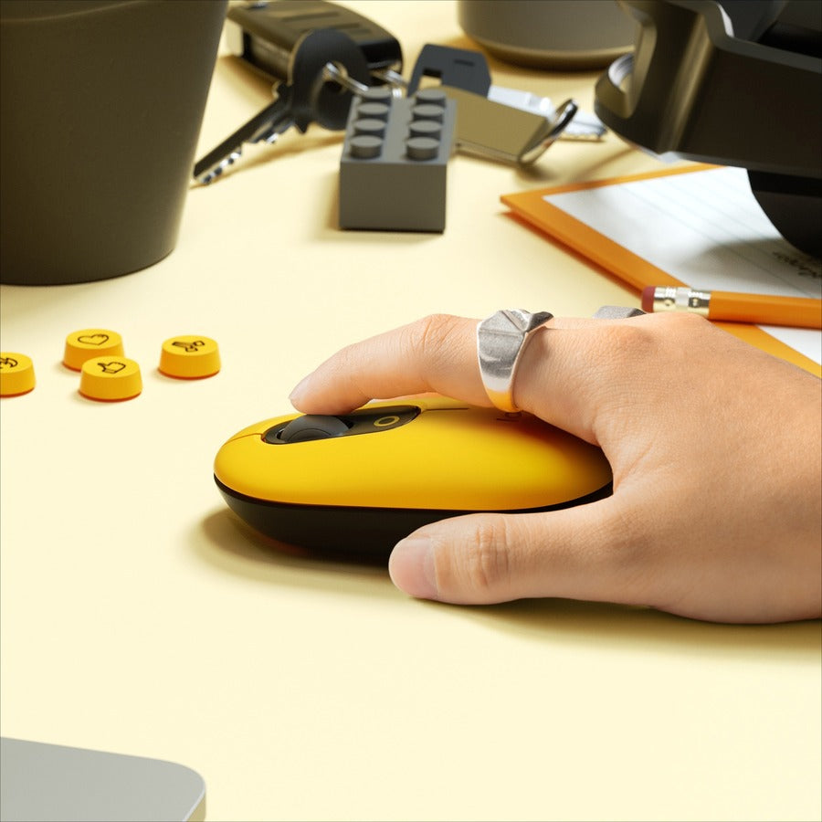 Souris Logitech POP avec emoji - Jaune éclatant 910-006543