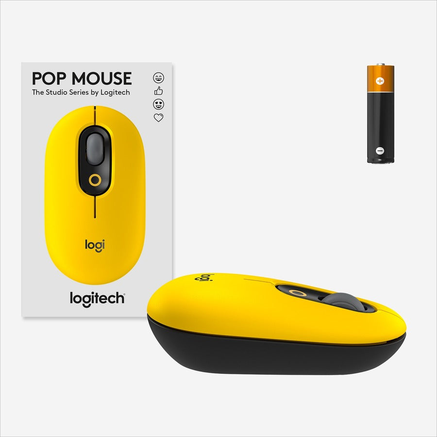 Souris Logitech POP avec emoji - Jaune éclatant 910-006543