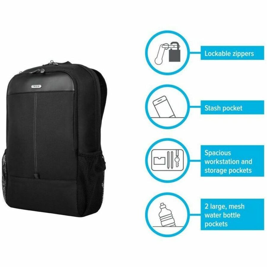 Sacoche de transport (sac à dos) Targus Classic TBB944GL pour ordinateur portable de 17" à 17,3" - Noir - Conforme TAA TBB944GL