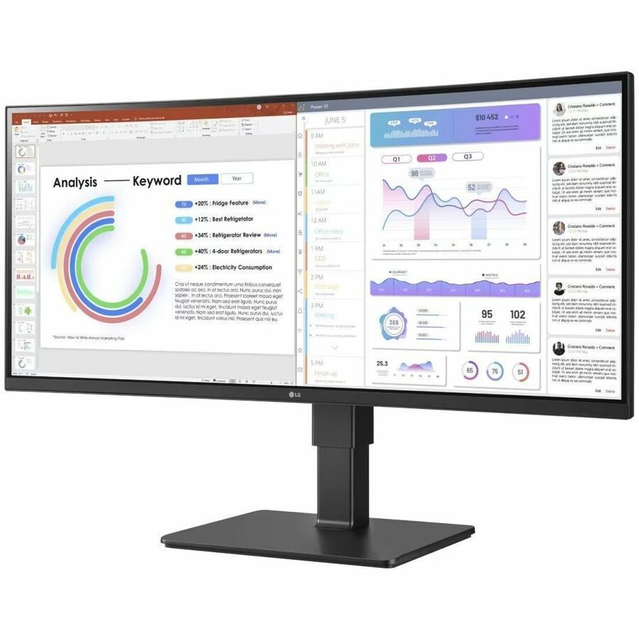 Moniteur LED incurvé LG Ultrawide 34BQ77QE-B de 34 pouces de classe UW-QHD - 21:9 - Noir texturé 34BQ77QE-B