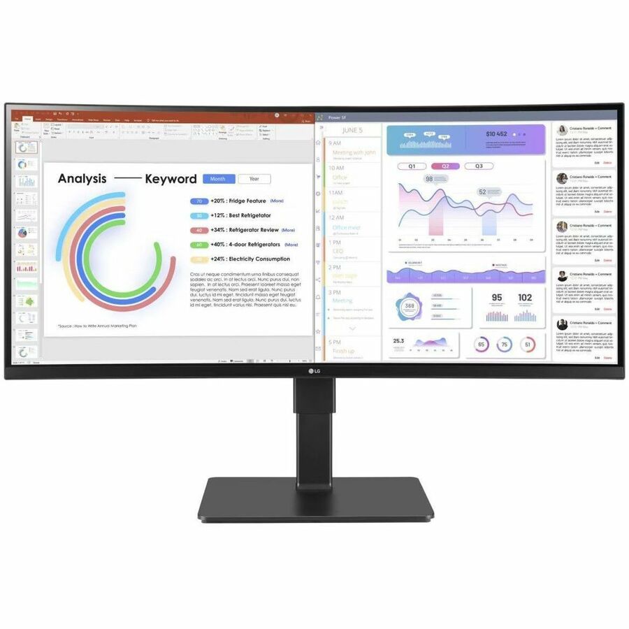 Moniteur LED incurvé LG Ultrawide 34BQ77QE-B de 34 pouces de classe UW-QHD - 21:9 - Noir texturé 34BQ77QE-B