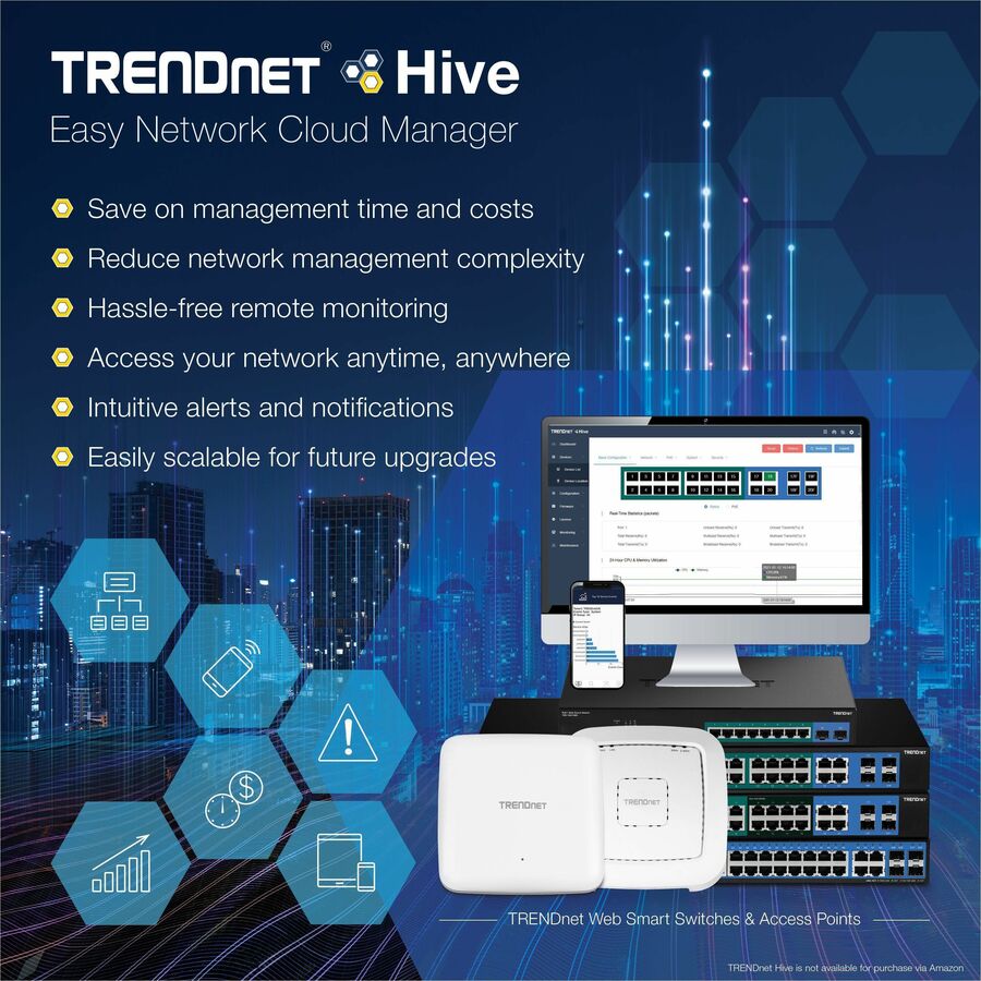 TRENDnet TEW-925DAP Dual Band IEEE 802.11 a/b/g/n/ac/ax 5.27 Gbit/s Wireless Access Point - TAA Compliant TEW-925DAP