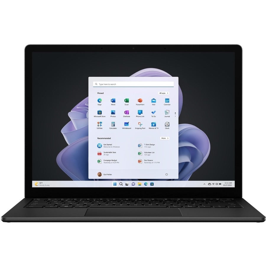 Ordinateur portable Microsoft Surface Laptop 5 13,5" à écran tactile - Intel Core i7 12e génération i7-1265U - Plateforme Intel Evo - 16 Go - SSD 512 Go - Clavier anglais, français - Noir mat RBI-00027