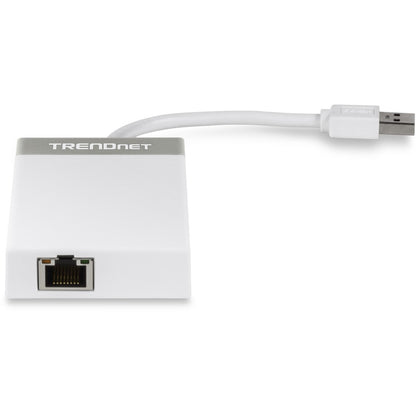 TRENDnet Hub USB 3.0 à 3 ports avec adaptateur Ethernet Gigabit 10/100/1000 Mbps (3 ports USB 3.0 ; un port Ethernet Gigabit RJ45) ; compatible avec XP ; Vista ; Windows 7 ; 8 ; 8.1 ; 10 ; Mac OS 10.6-10.9 ; Nintendo Switch ; TU3-ETGH3 TU3-ETGH3