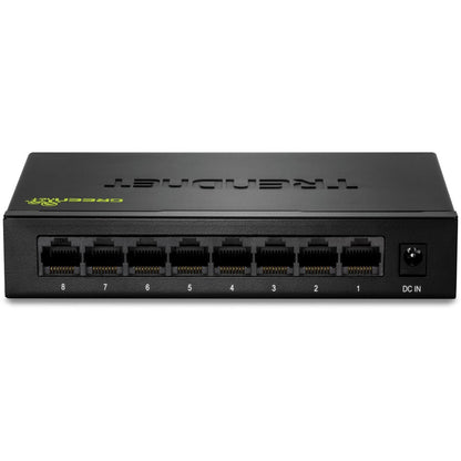 TRENDnet Switch Gigabit GREENnet à 8 ports, commutateur réseau Ethernet, 8 ports Gigabit Ethernet 10-100-1000 Mbps, capacité de commutation 16 Gbps, métal, protection à vie, noir, TEG-S82G TEG-S82g