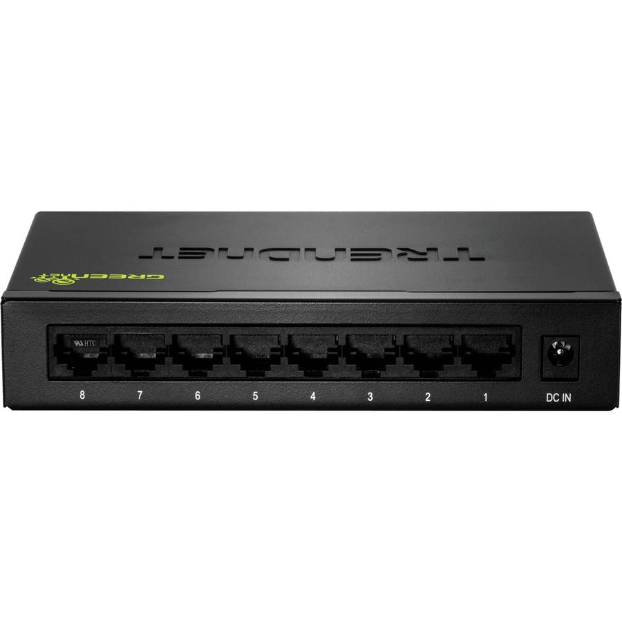TRENDnet Switch Gigabit GREENnet à 8 ports, commutateur réseau Ethernet, 8 ports Gigabit Ethernet 10-100-1000 Mbps, capacité de commutation 16 Gbps, métal, protection à vie, noir, TEG-S82G TEG-S82g