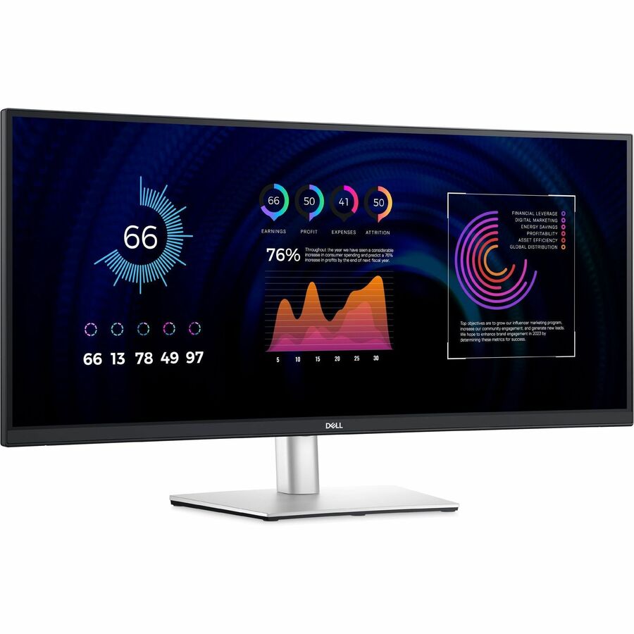 Moniteur LED incurvé Dell P3424WE 34" UW-QHD - 21:9 - Noir, Argent DELL-P3424WE