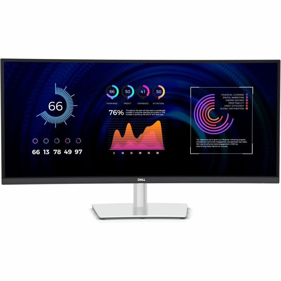 Moniteur LED incurvé Dell P3424WE 34" UW-QHD - 21:9 - Noir, Argent DELL-P3424WE