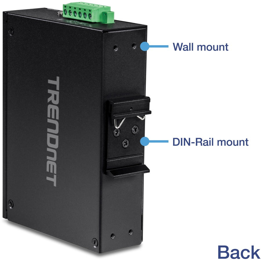 TRENDnet 8-Port Industrial Unmanaged Fast Ethernet DIN-Rail Switch; TI-E80 8 x Fast Ethernet Ports; 1.6Gbps Switching Capacity;8 Port Network Fast Ethernet Switch;IP30 Metal Switch;Lifetime Protection TI-E80