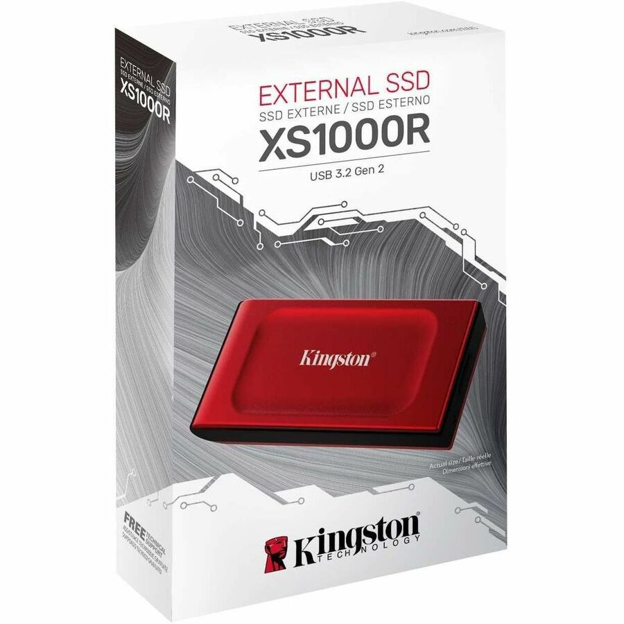 Disque SSD portable Kingston XS1000 1 To - Externe - Rouge SXS1000R/1000G