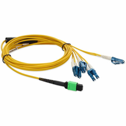 Câble de raccordement jaune AddOn 3 m MPO vers 4xLC Duplex Fanout SMF pour Juniper MTP-4LC-S3M-AO