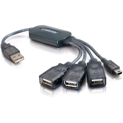 C2G 11in 4-Port USB Splitter - 3 USB A Ports and 1 USB Mini B Plug - USB 2.0 27402