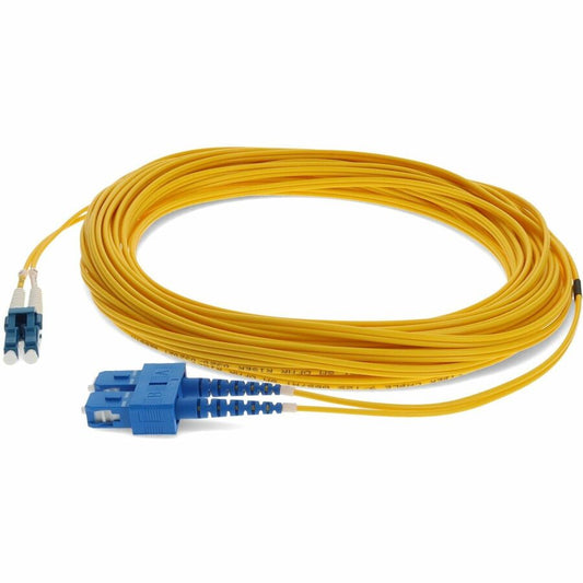 Câble de raccordement OFNR (Riser Rated) jaune AddOn 15 m SMF 9/125 Duplex SC/LC OS1 ADD-SC-LC-15M9SMF