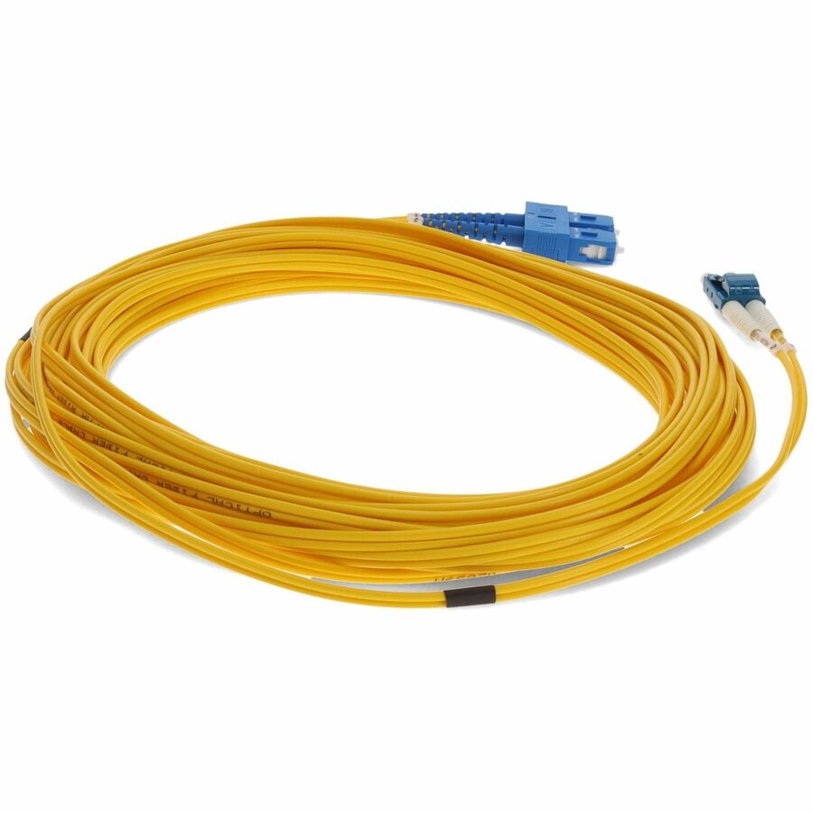 Câble de raccordement OFNR (Riser Rated) jaune AddOn 15 m SMF 9/125 Duplex SC/LC OS1 ADD-SC-LC-15M9SMF