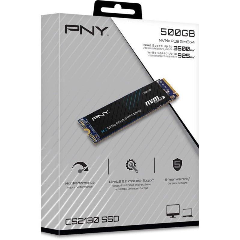 Disque SSD PNY CS2130 500 Go - M.2 2280 interne - PCI Express NVMe (PCI Express NVMe 3.0 x4) - Conforme TAA M280CS2130-500-RB