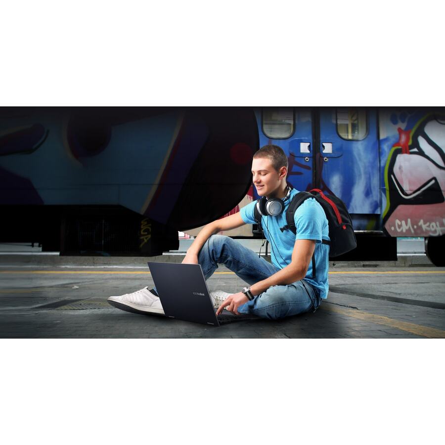 Asus VivoBook Flip 14 TM420 TM420UA-DS59T-CA 14" Touchscreen Convertible Notebook - Full HD - AMD Ryzen 5 5500U - 8 GB - 512 GB SSD - Bespoke Black TM420UA-DS59T-CA