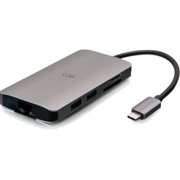 C2G USB C Portable Laptop Dock with HDMI, USB, Ethernet, SD, and USB-C - 4K C2G54458