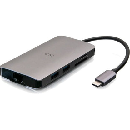 C2G USB C Portable Laptop Dock with HDMI, USB, Ethernet, SD, and USB-C - 4K C2G54458