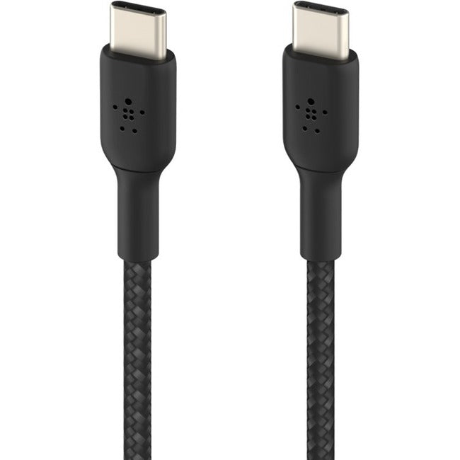 Câble tressé USB-C vers USB-C Belkin BoostCharge (1 mètre / 3,3 pieds, noir) CAB004BT1MBK