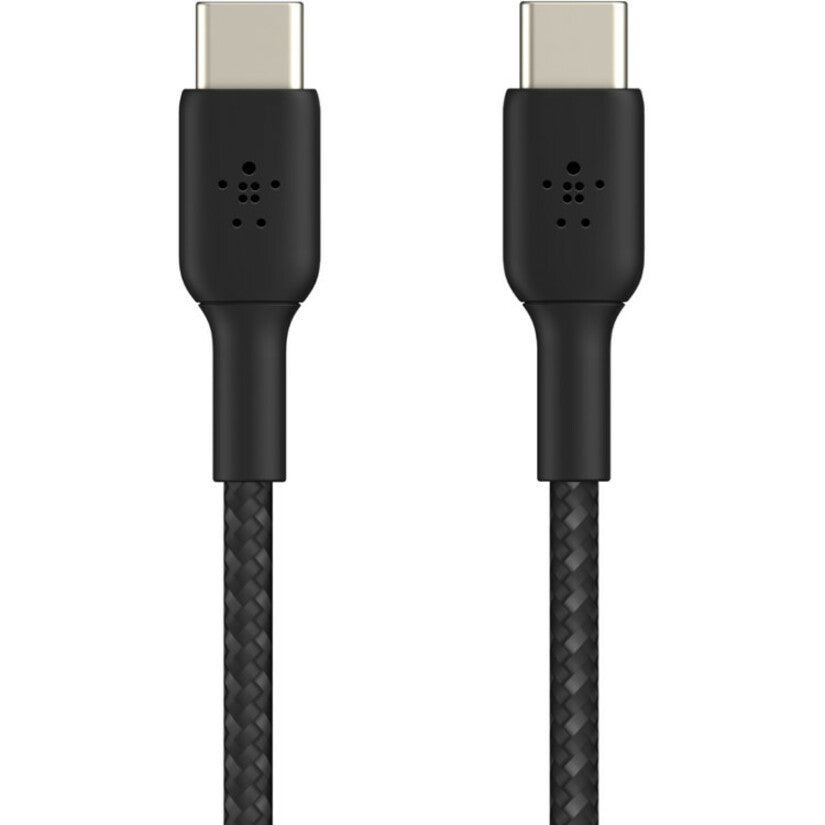 Câble tressé USB-C vers USB-C Belkin BoostCharge (1 mètre / 3,3 pieds, noir) CAB004BT1MBK