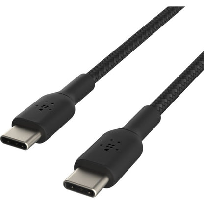 Câble tressé USB-C vers USB-C Belkin BoostCharge (1 mètre / 3,3 pieds, noir) CAB004BT1MBK
