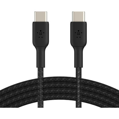 Câble tressé USB-C vers USB-C Belkin BoostCharge (1 mètre / 3,3 pieds, noir) CAB004BT1MBK