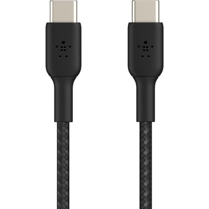 Câble USB-C vers USB-C 60 W Belkin - 480 Mbps - Nylon tressé - M/M - 2 m/6,6 pi - Noir CAB004BT2MBK