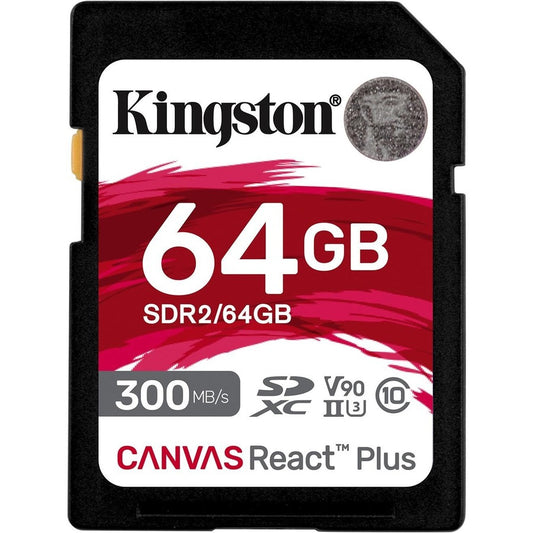 Kingston Canvas React Plus SDR2 64 Go Classe 10/UHS-II (U3) V90 SDXC SDR2/64 Go