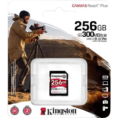 Kingston Canvas React Plus SDR2 256 Go Classe 10/UHS-II (U3) V90 SDXC SDR2/256 Go