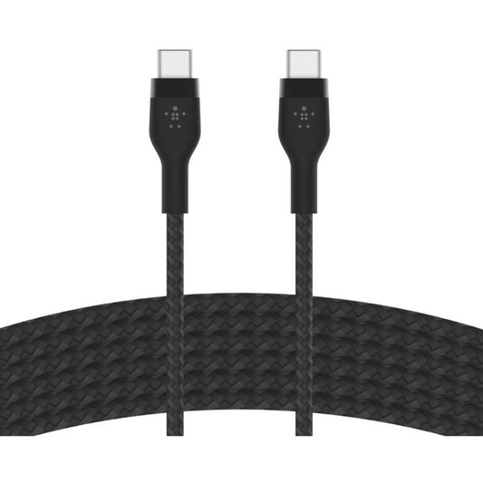 Belkin 60W USB-C to USB-C Cable - 480 Mbps - Silicone, Braided - M/M - 3m/9.9ft - Black CAB011BT3MBK