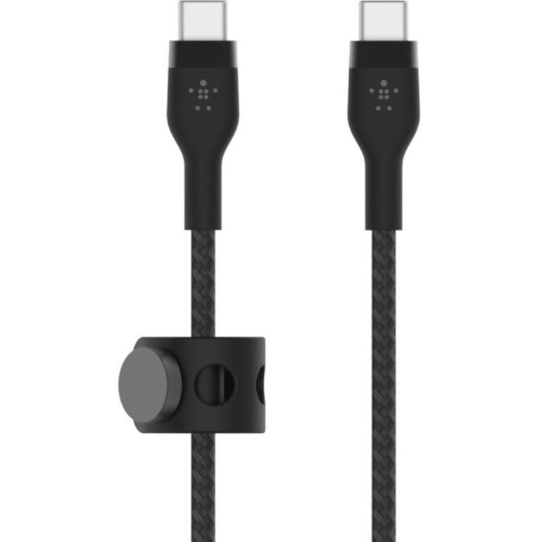 Câble USB-C vers USB-C 60 W Belkin - 480 Mbps - Silicone, tressé - M/M - 3 m/9,9 pi - Noir CAB011BT3MBK