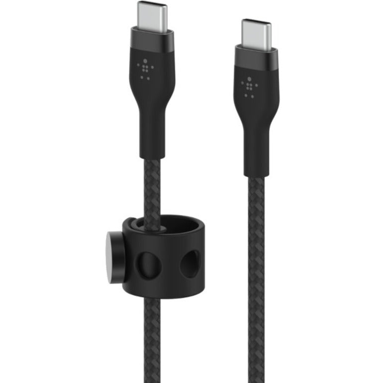 Câble USB-C vers USB-C 60 W Belkin - 480 Mbps - Silicone, tressé - M/M - 3 m/9,9 pi - Noir CAB011BT3MBK