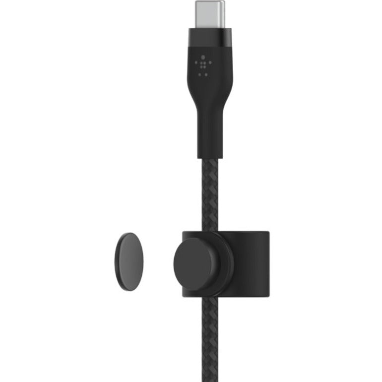 Câble USB-C vers USB-C 60 W Belkin - 480 Mbps - Silicone, tressé - M/M - 3 m/9,9 pi - Noir CAB011BT3MBK