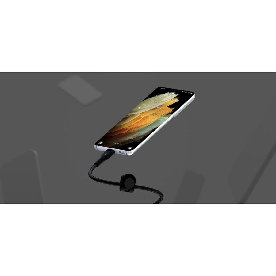 Câble USB-C vers USB-C 60 W Belkin - 480 Mbps - Silicone, tressé - M/M - 3 m/9,9 pi - Noir CAB011BT3MBK