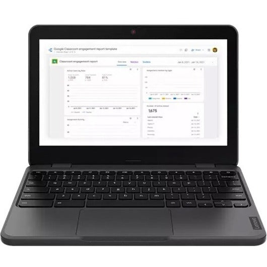 Lenovo 100e Chromebook Gen 3 82UY0000US Chromebook 11,6" - HD - Intel Celeron N4500 - 4 Go - Mémoire Flash 32 Go - Clavier Anglais - Gris 82UY0000US