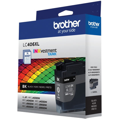 Brother INKvestment LC406XLBK Original High Yield Inkjet Ink Cartridge - Single Pack - Black - 1 Each LC406XLBKS