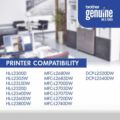 Cartouche de toner laser haute capacité d'origine Brother TN-660 - Paquet de deux - Noir - 2 / Boîte TN660 2PK