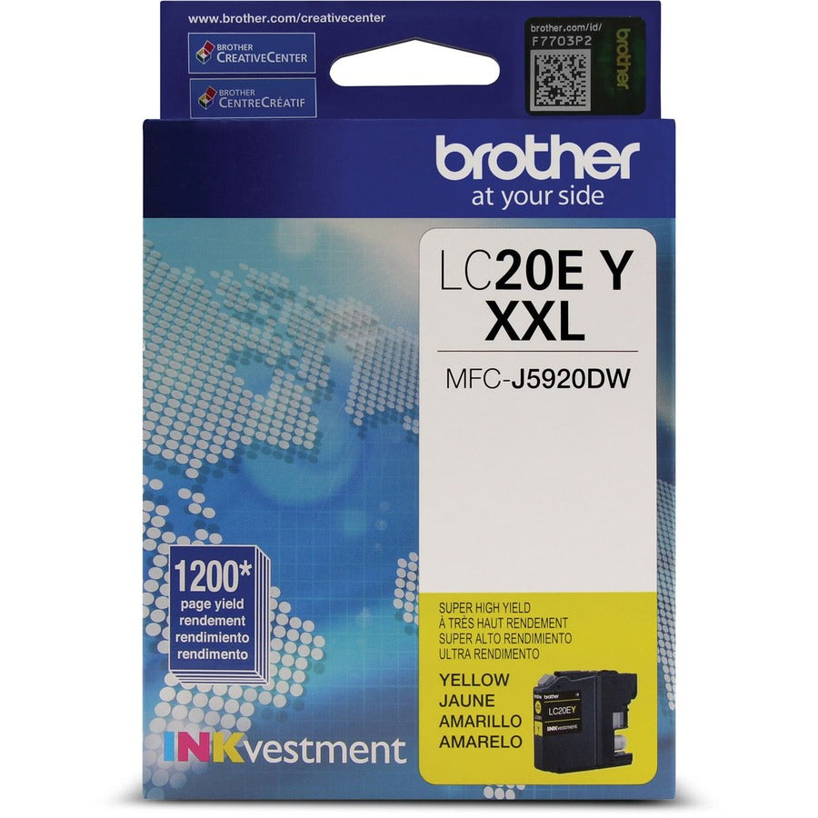 Cartouche d'encre à jet d'encre d'origine Brother INKvestment LC20EYS à rendement très élevé (série XXL) - Pack jaune LC20EYS