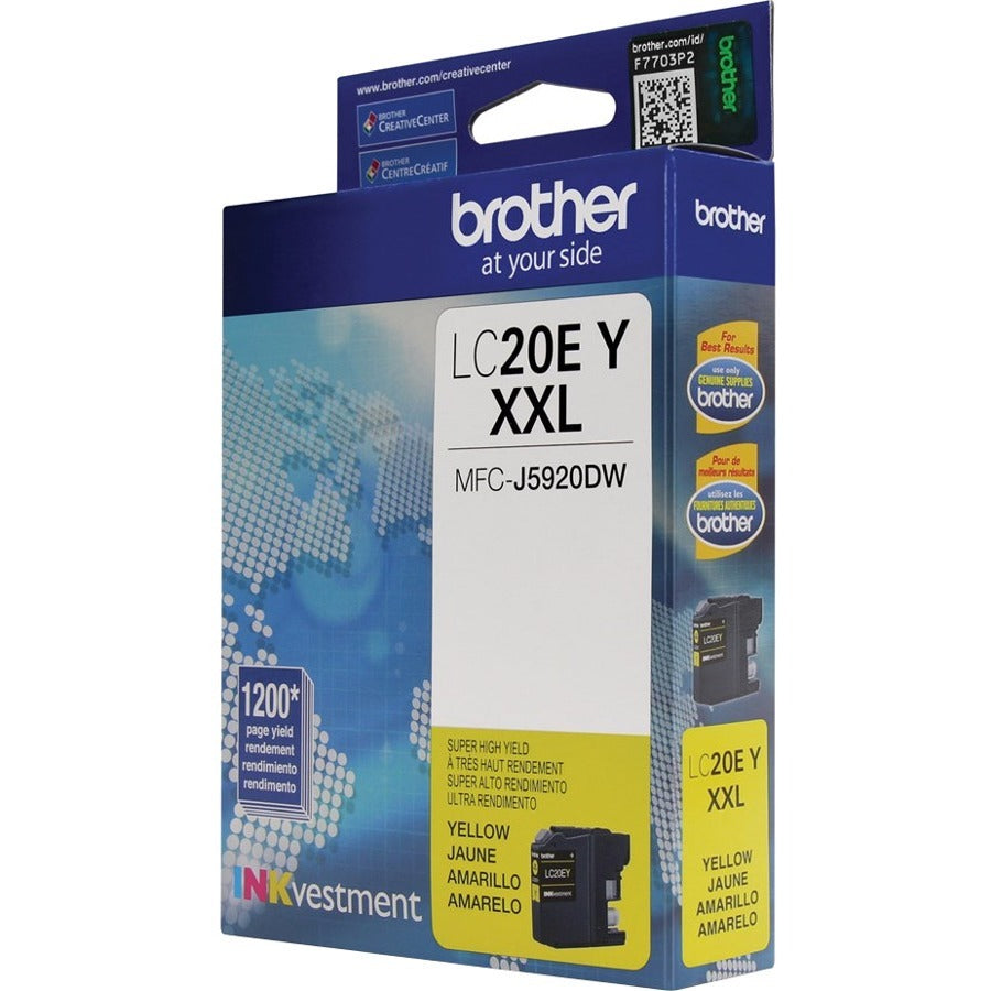 Cartouche d'encre à jet d'encre d'origine Brother INKvestment LC20EYS à rendement très élevé (série XXL) - Pack jaune LC20EYS