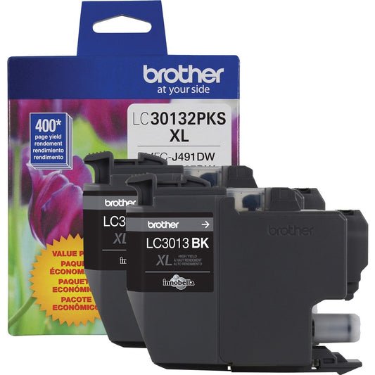 Cartouche d'encre à jet d'encre haute capacité d'origine Brother LC30132PKS - Noir - 2/paquet LC30132PKS