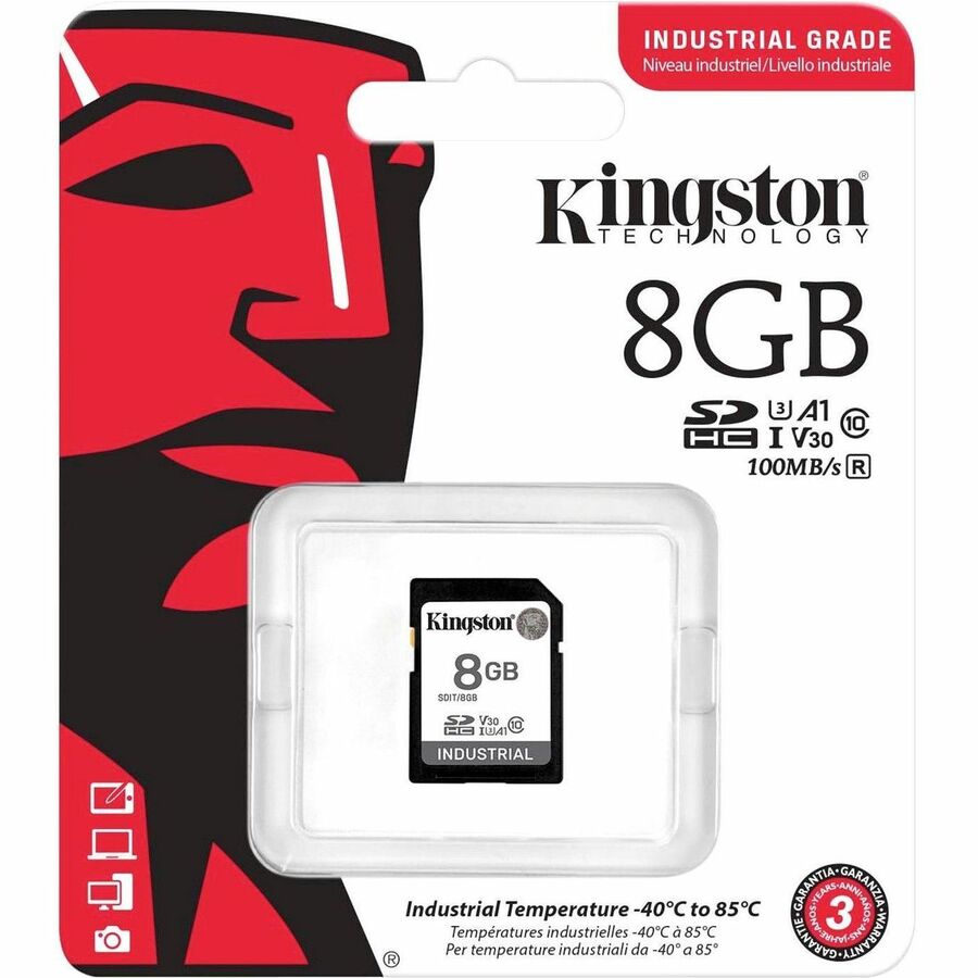Kingston Industrial 8 Go Classe 10/UHS-I (U3) V30 SDHC SDIT/8 Go