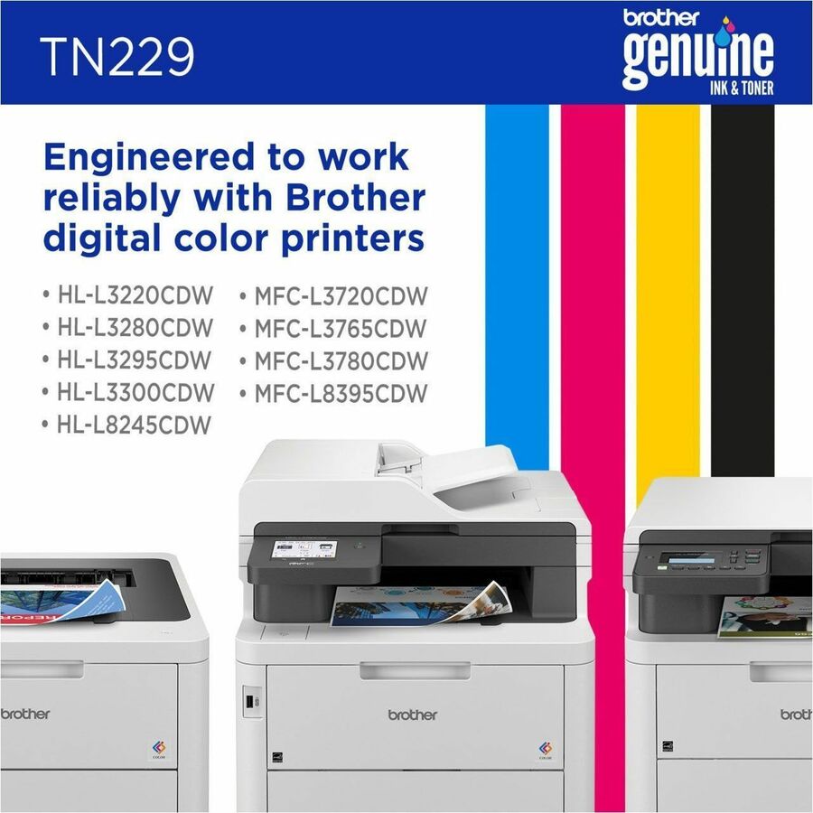Cartouche de toner laser Brother d'origine à rendement standard - Jaune - 1 unité TN229Y