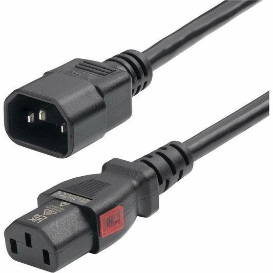 StarTech.com Rallonge d'alimentation de 3 m, IEC 60320 C14 vers C13 verrouillable, cordon d'alimentation PDU, 10 A 250 V, 18 AWG, homologué UL 87L3-8A00-POWER-CORD