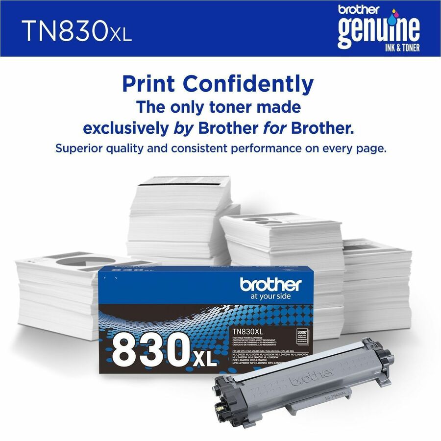 Cartouche de toner laser d'origine Brother - Noir - 1 pièce TN830XL