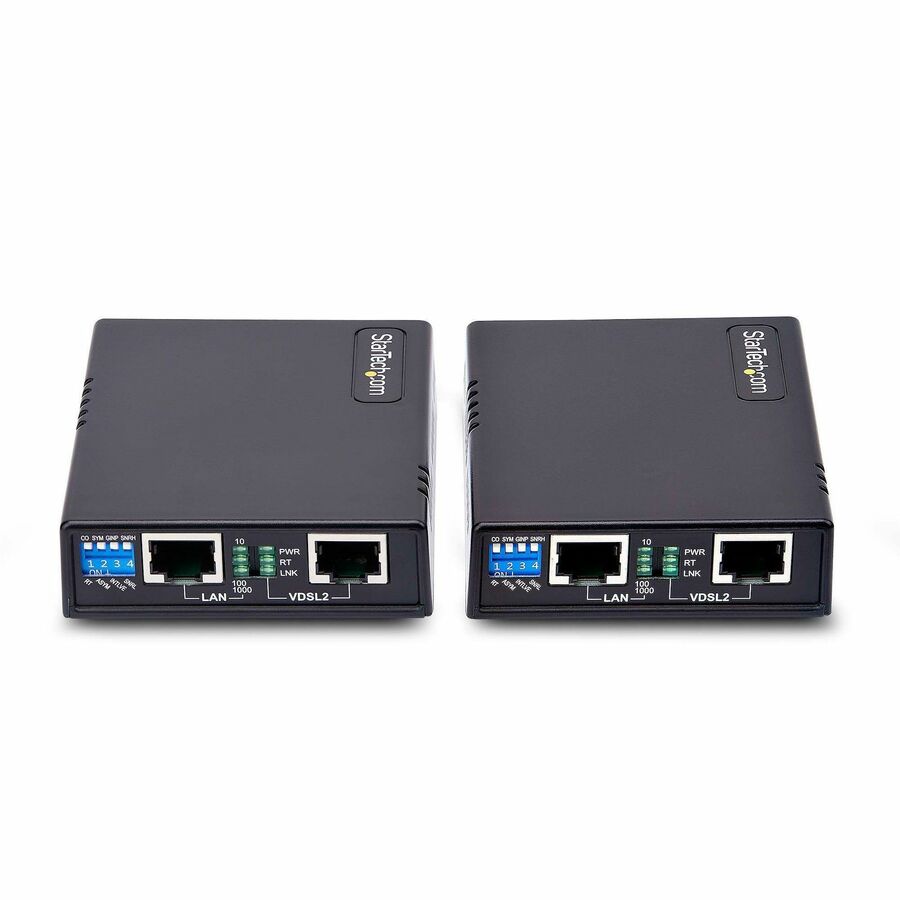 StarTech.com Kit d'extension Ethernet VDSL2 sur une seule paire de câbles, jusqu'à 1 km (0,6 mi) Répéteur LAN sur RJ11/CAT5e/CAT6, remplace 110VDSLEXT VDSL-LAN-EXTENDER-1G