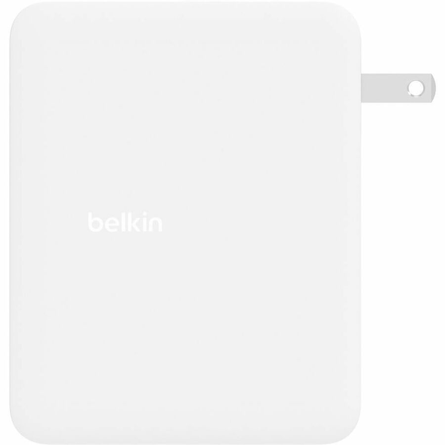 Chargeur mural portable Belkin GaN 140 W à 4 ports - 3 x USB-C, 1 x USB-A (140 W au total) - Charge rapide - Adaptateur secteur - Blanc WCH014dqWH