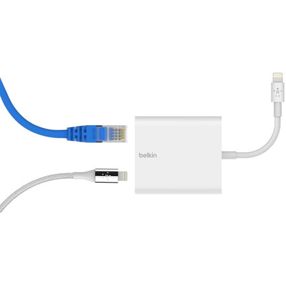 Adaptateur Ethernet + alimentation Belkin avec connecteur Lightning F8J227DSWHT