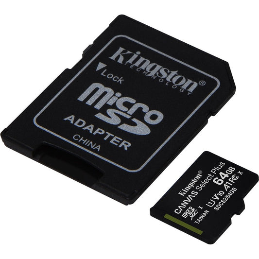 Carte microSDXC Kingston Canvas Select Plus SDCS2 64 Go Classe 10/UHS-I (U1) - 1 paquet SDCS2/64 Go
