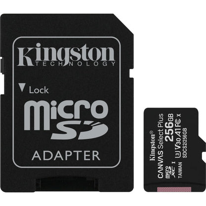 Carte microSDXC Kingston Canvas Select Plus SDCS2 256 Go Classe 10/UHS-I (U3) - 1 paquet SDCS2/256 Go